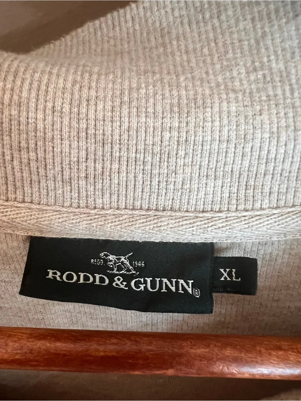 Rodd & Gunn Light Oatmeal Quarter Zip Sweater